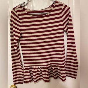 Loft striped peplum top. Size XS. Like new condition.